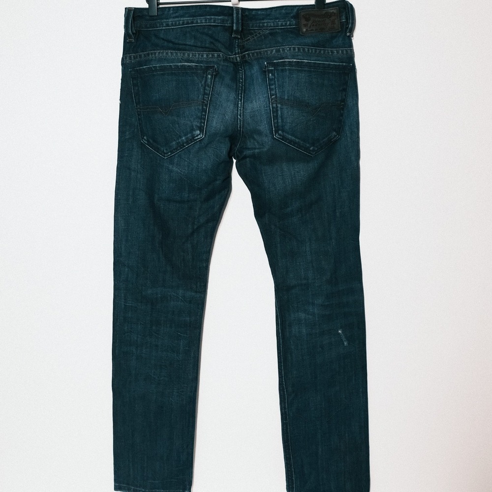 Diesel Industry Thavar Jeans Mens 31x30 Blue Dark Wash Slim Skinny Denim - Picture 2 of 16